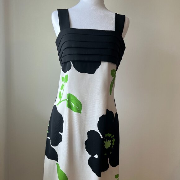 Jessica Howard Floral Midi Dress, Size 6, Green/White/Black, Square Neck - Picture 1 of 9